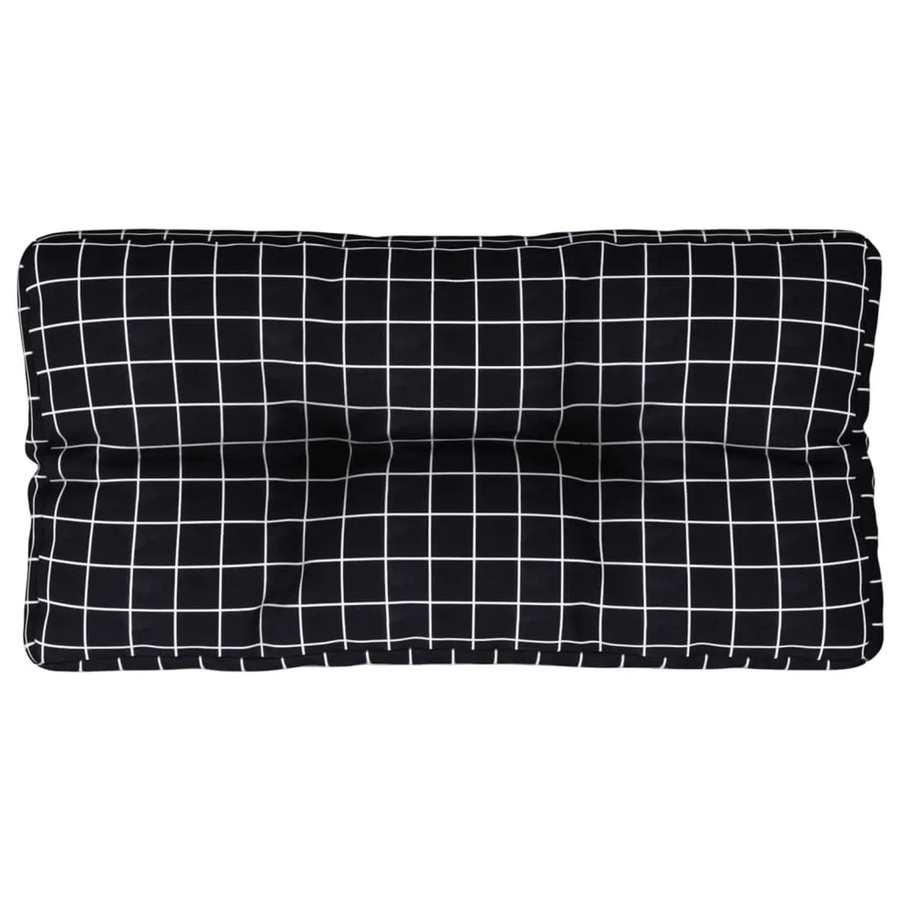 vidaXL Palettenkissen Schwarz Karomuster aus Polyester, B/T/H: 70 x 40 x 12 cm - Bild 2
