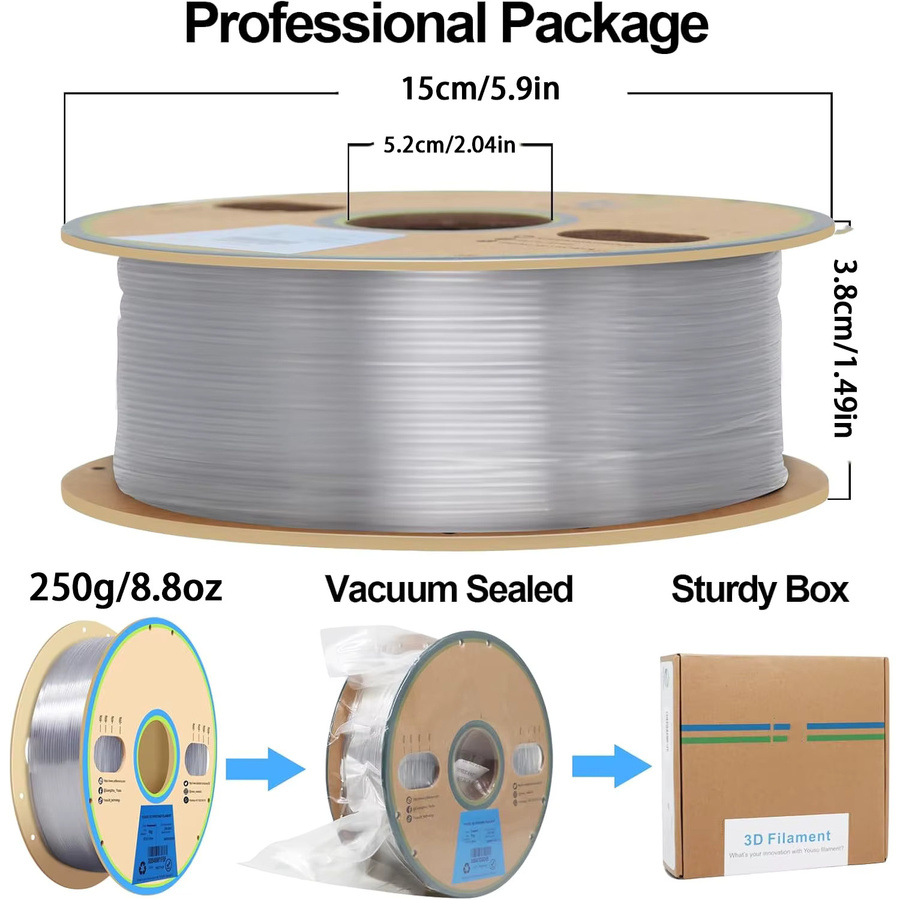 Filajoy3D PETG-Filament für FDM-Drucker, 1,75 mm, Transparent, 500 g - Bild 4