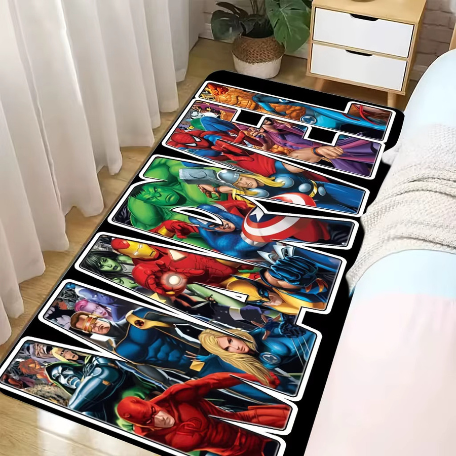 Beast Kingdom Marvel Cartoon Bodenmatte mit Iron Man, Captain America, Thor, Hulk, Spider-Man, Doctor Strange und Black Widow, Mehrfarbig, B: 60 cm, T: 40 cm, H: 1 cm - Bild 3