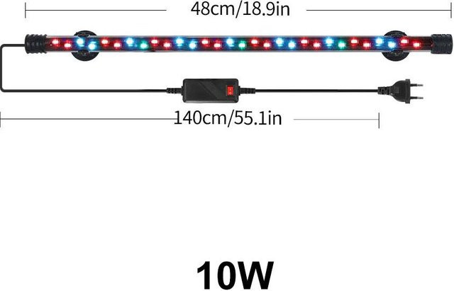 E Lighting Wasserdichte LED Aquariumbeleuchtung mit 10W in Multicolour RGB - Bild 1