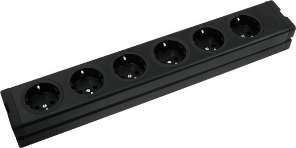 EUROLITE 6-fach Steckdosenleiste aus Aluminium in Schwarz