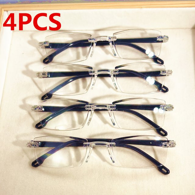 ZXWLYXGX Lesebrille für Frauen, quadratisch, Vollrand, Metall, transparent - Bild 1