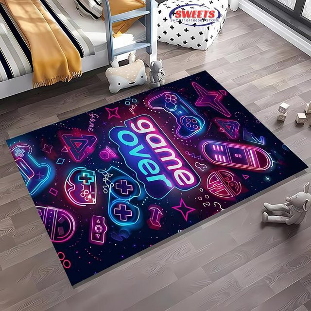 AISILK MOON Game Controller Teppich mit 3D-Druck, rutschfeste und waschbare Fußmatte für Wohnzimmer, Schlafzimmer oder Küche, B/T: 80 x 50 cm - Bild 1