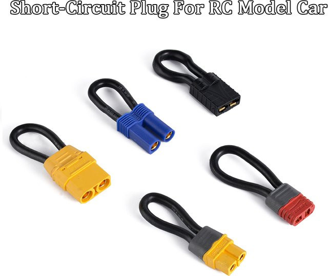 PYFORE Kurzschlussstecker für RC-Modellautos mit XT60, XT90, EC5 und T-Typ Anschlüssen - Bild 1