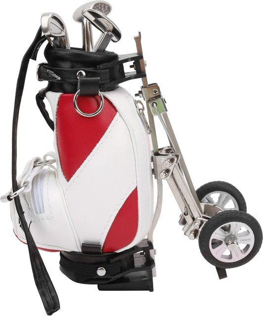 Shoemst Desktop Golf Stiftset aus Zinklegierung mit 3 Kugelschreibern und Mini-Tasche in Rot, Blau, Schwarz und Weiß - Bild 1