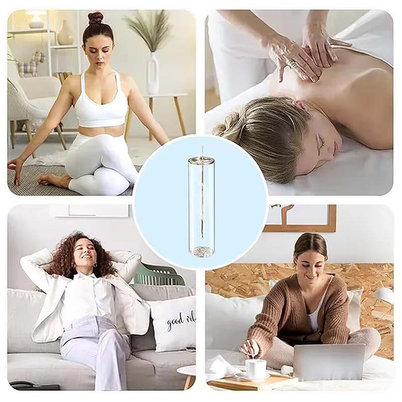PDQ Umgedrehter Räucherstäbchenhalter aus Glas und Metall mit Clip in Transparent für Zen Meditation und Home Spa - Bild 5