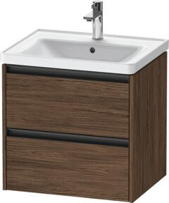 Duravit Waschtischunterschrank Ketho.2 in Nussbaum dunkel mit 2 Schubladen, wandhängend, B: 58,4 cm, T: 45,5 cm, H: 54,9 cm - Bild 1