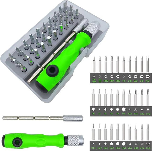 Galacok 32-in-1 Präzisions-Schraubendreher-Set mit magnetischen Bits in Grün für PC und iPhone - Bild 1
