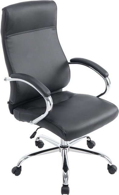 TPFLiving Bürostuhl Lausitz XXL Executive Chair aus Kunstleder in Schwarz mit Armlehnen und Rollen - Bild 1