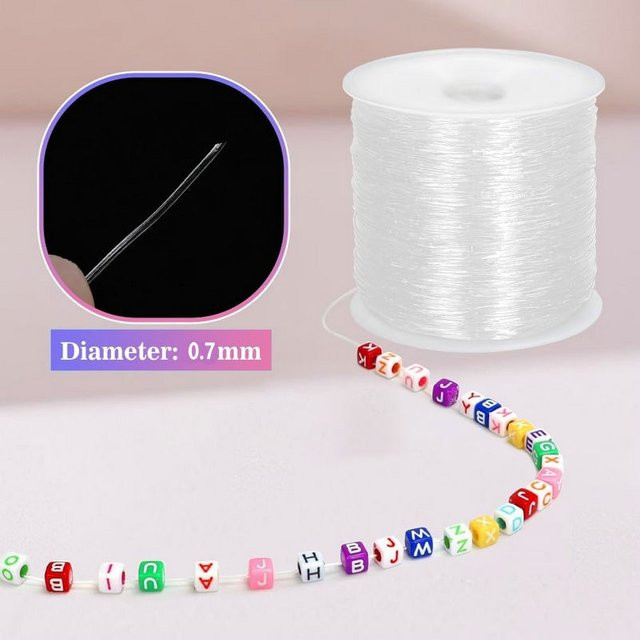 QIAO Armbandschnur, 0,7 mm, kristallklar, elastisch, Unisex - Bild 1