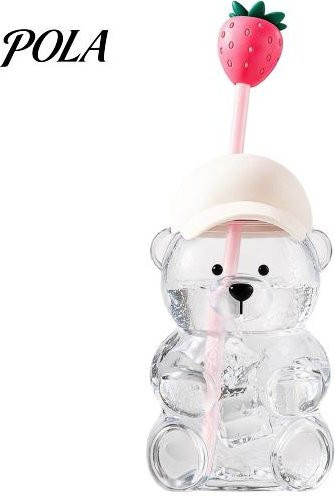 Pavo Bärenglasbecher mit Deckel und abnehmbaren Strohhalmköpfen, Rosa/Transparent, 591 ml - Bild 1