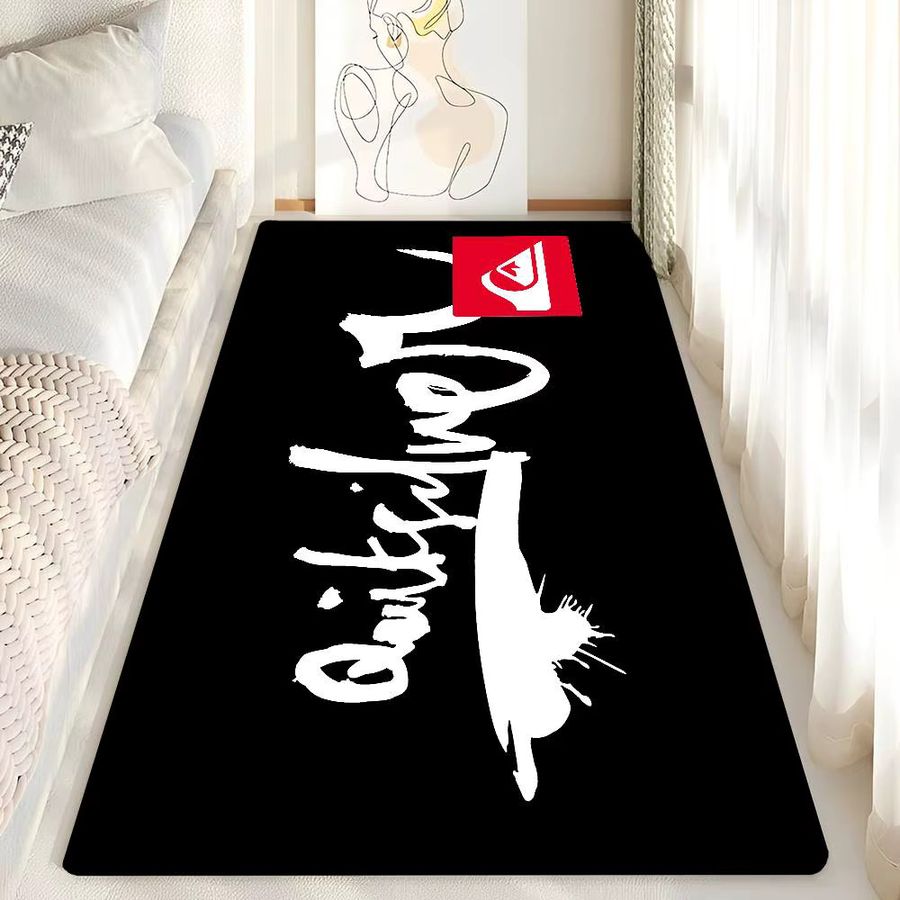 Q-QuiksilverS Logo Bodenteppich im nordischen Stil in Schwarz - Bild 5