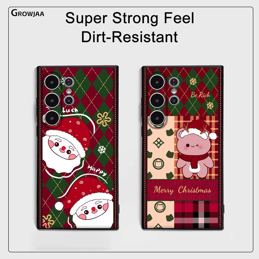 Frohe Weihnachten Neujahr Handytasche Frosted Soft Cover für Samsung Galaxy S25 S24 S23 S22 S21 S20 Ultra Plus in Multicolour - Bild 3