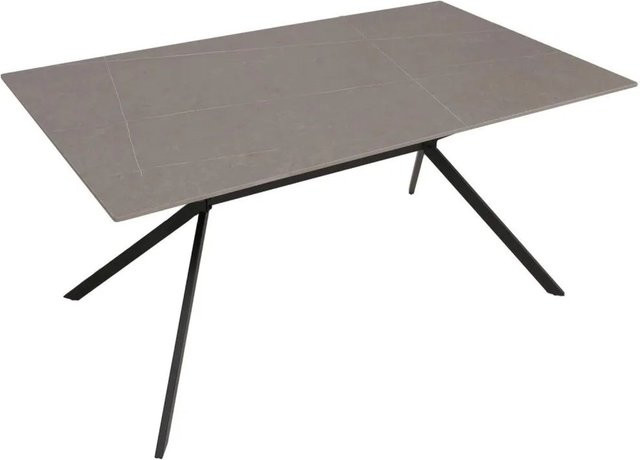 Esszimmertisch MCW-O58 aus Sinterstein und Metall in Grau mit Marmor-Optik, B: 160 cm, T: 90 cm, H: 76 cm - Bild 2
