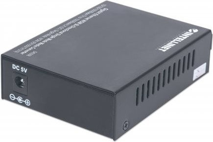 Intellinet Gigabit Ethernet WDM Medienkonverter 10/100/1000Base-TX auf 1000Base-LX SC Singlemode 20 km Schwarz 545068 - Bild 1