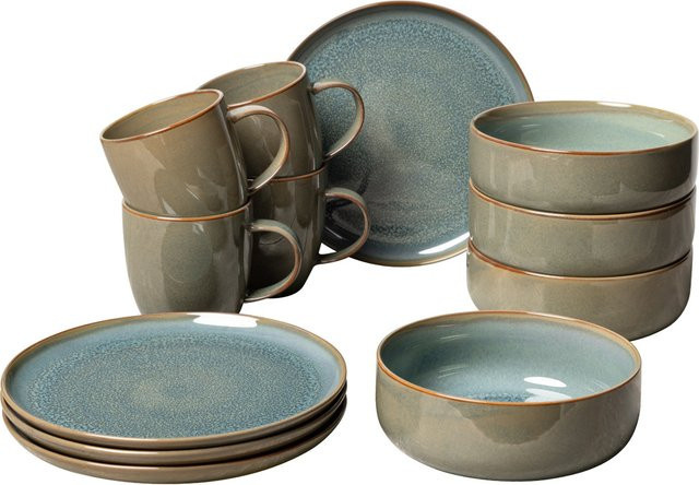 Villeroy & Boch Kaffeeservice CRAFTED BREEZE aus Porzellan in Grün und Grau - Bild 1