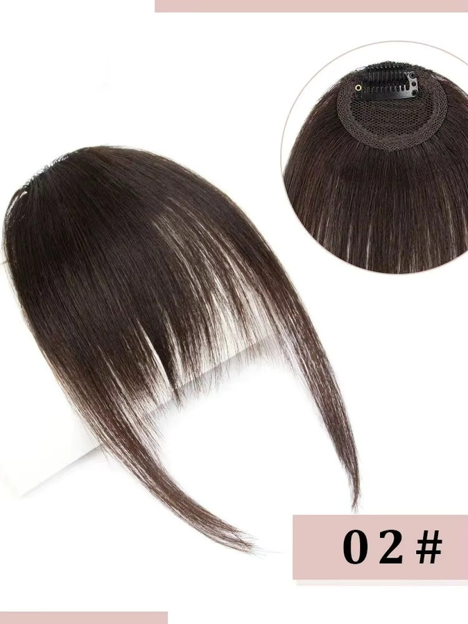 isheeny Clip-in-Haarteil mit Pony, Echthaar, glatt, Damen - Bild 7