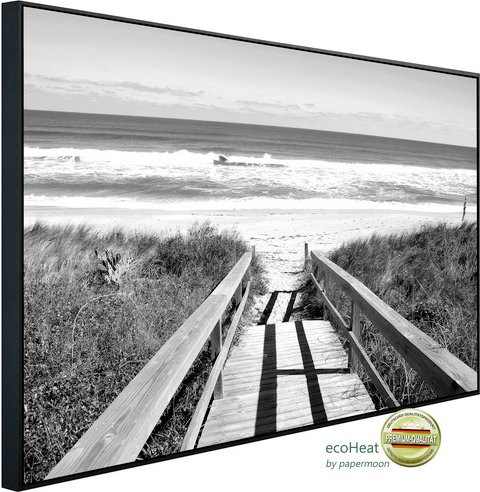 papermoon EcoHeat Infrarotheizung Strand in Schwarz und Weiss mit Matt-Effekt, App-Steuerung und Überhitzungsschutz - Bild 1