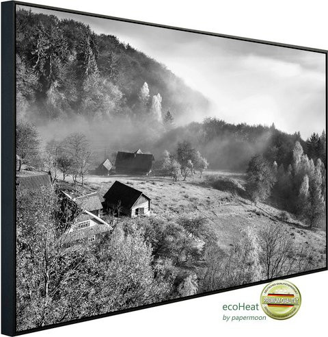 papermoon EcoHeat Infrarotheizung Landschaft Schwarz Weiss mit Matt-Effekt und App-Steuerung - Bild 1