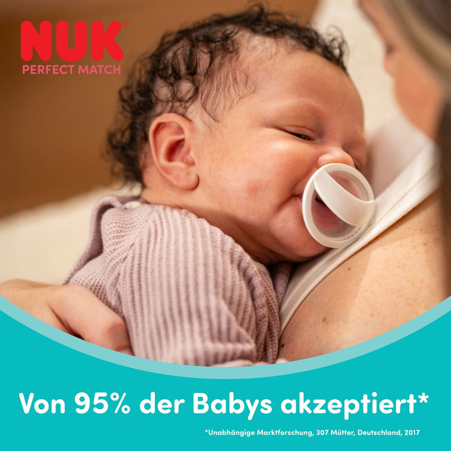 NUK Schnuller Perfect Match 2er Pack aus Silikon in Beige und Rosa für 0-6 Monate - Bild 2