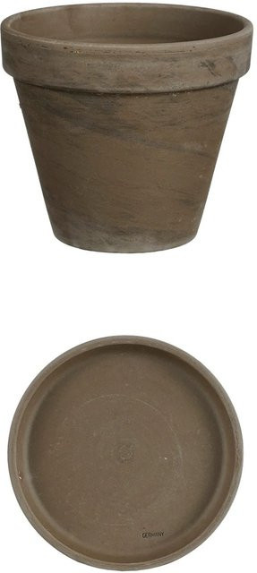Mica Decorations Topf mit Schüssel Stan in Grau aus Ton, 3er-Set, B/T/H: 11,5 x 13,5 cm - Bild 1