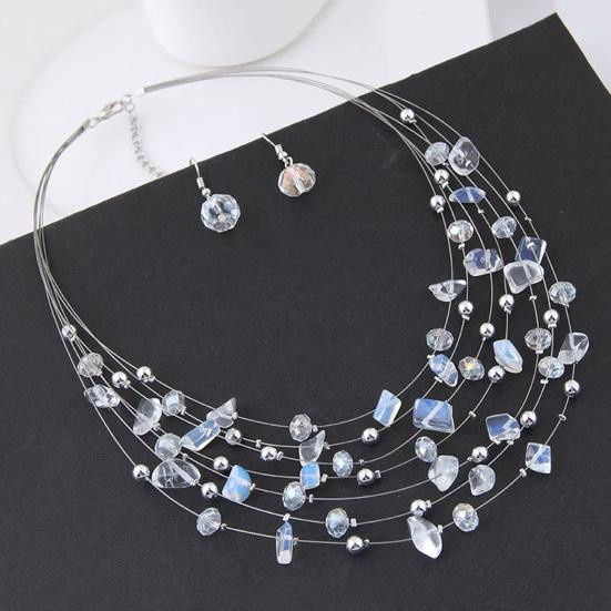 Talos Trinket Schmuck-Set Halskette, Ohrringe, rosa, Kristall, Damen, Böhmisch - Bild 2