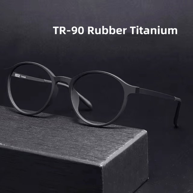 LOERHUNAR TR90 Korrektionsbrille, Rund, Vollrand, Unisex, Schwarz - Bild 1