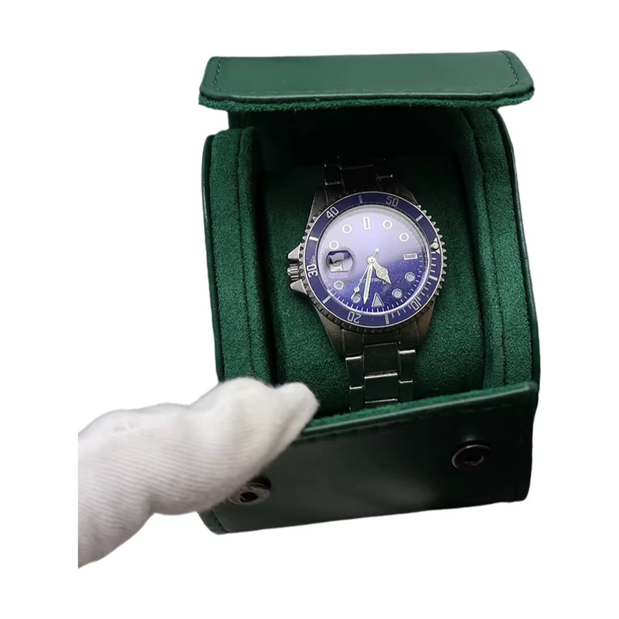 DOKW Reiseetui für eine zylindrische Kunstlederuhr, Edelstahl - Bild 5