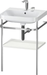Duravit Möbelwaschtisch-Kombi Happy D.2 Plus in Weiß Matt mit Konsole und 2 Halterungen, B/T: 57,5 x 49 cm - Bild 1
