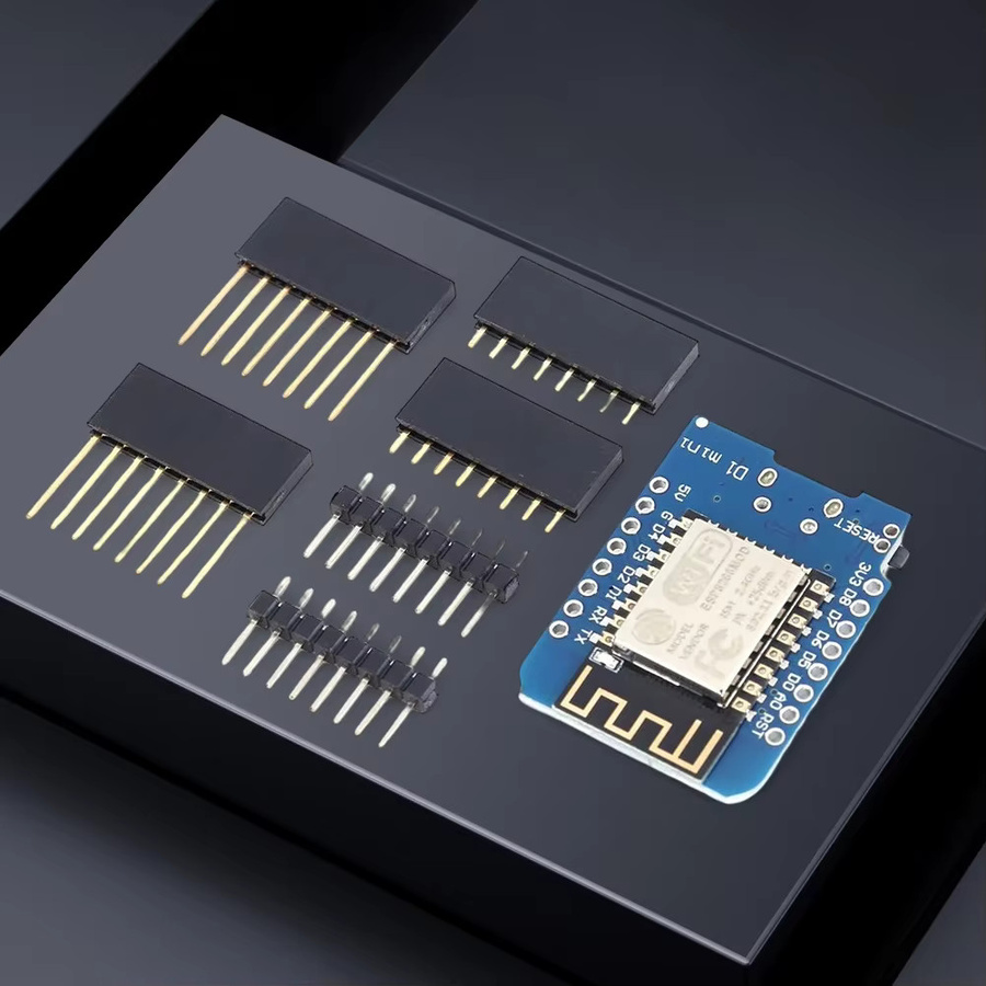 APWIKOGER Wemos D1 Mini ESP8266 ESP-12F WiFi Entwicklungsboard mit USB-C und Pins in Blau - Bild 2