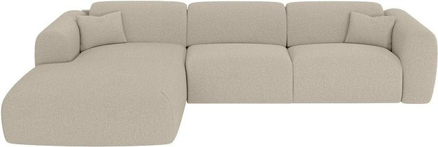 Vente-unique Schlafsofa Pogni in Beige mit L-Form und Stoffbezug, Breite: 299 cm - Bild 1
