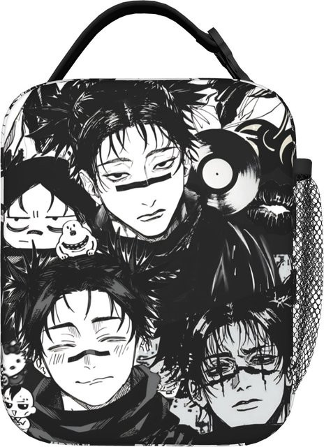 Fancy Style Studio Ryoumen Sukuna Isolierte Lunchtasche in Schwarz, Wiederverwendbare Kühltasche im Jujutsu Kaisen Anime Design - Bild 1