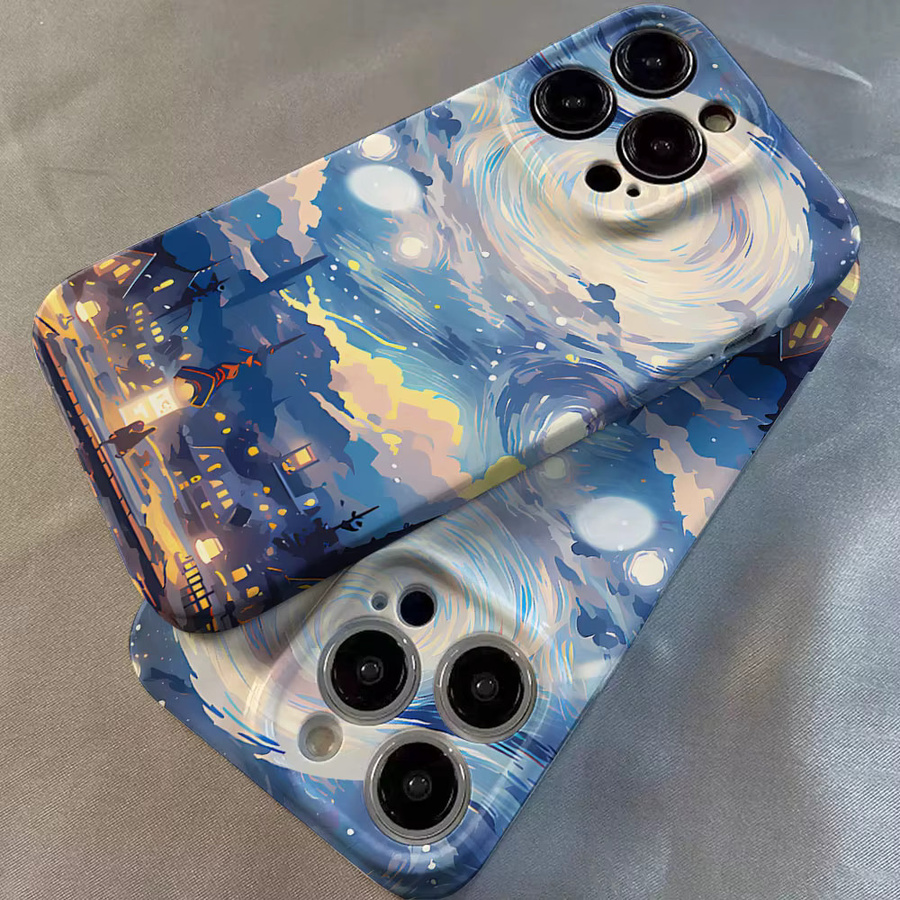 Wirbelnder Sternenhimmel Handyhülle für Apple iPhone kompatibel mit iPhone 17 16 15 14 13 12 11 Pro Max Air 16e 7 8 Plus XS Max X XR in Multicolour aus hartem PC-Material - Bild 3