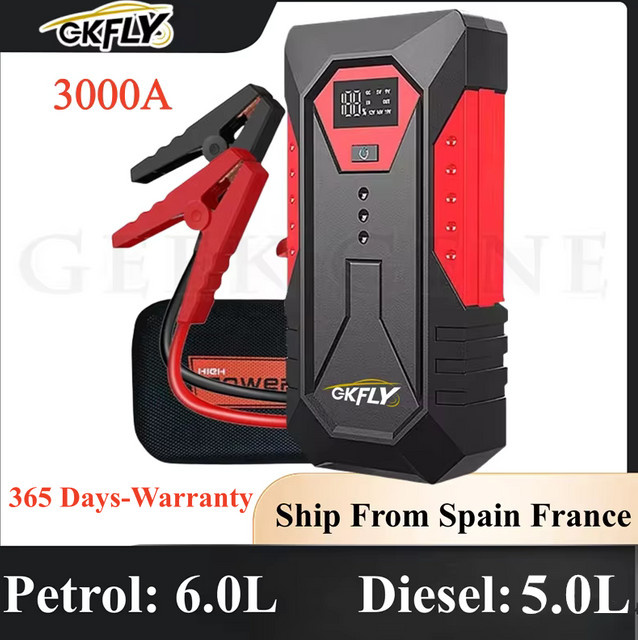 GKFLY Auto Starthilfe Powerbank 12V Batterie Booster für Benzin bis 6,0 L und Diesel bis 5,0 L - Bild 1
