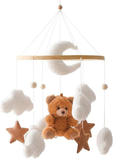 Binchi Outdoor Product Babybett Mobile, Holzrassel, Teddy Samtbär Puppe, ab 0 Jahre - Bild 1