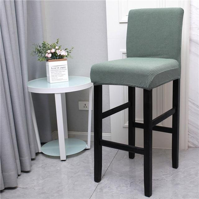 Wasserdichter Barstuhlbezug von Yiran Furniture in Grün mit kurzer Rückenlehne, waschbarer Stretch-Stuhlbezug aus Polyester und Elasthan - Bild 1