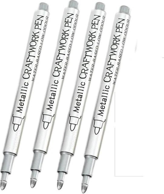 Binchi Cultural Supplies Metallic Pinselmalstifte in Gold und Silber, 4/6 Stück wasserfeste Bastelmarker für DIY und Harzformen - Bild 1