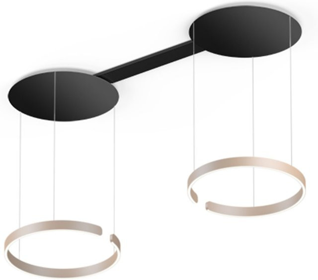 Occhio Mito sospeso due LED-Pendelleuchte in Schwarz matt und Gold matt mit Occhio air Modul und 60 LEDs zur Raumbeleuchtung - Bild 1