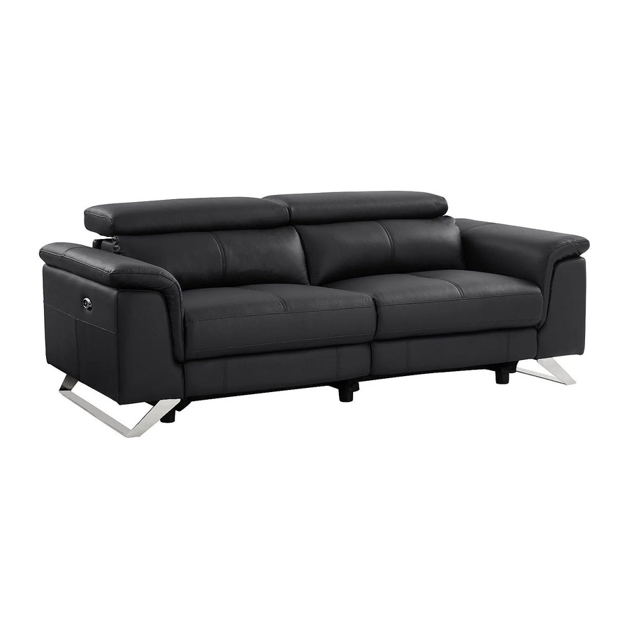 Vente-unique Relaxsofa Breyt Schwarz mit verstellbarer Kopfstütze und elektrischem Motor, Breite: 220 cm - Bild 2