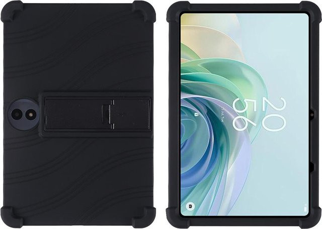 Stoßfeste Silikon-Schutzhülle mit Ständer für TCL TAB 11 Gen 2 und TCL TAB 11 FE Tablet in Schwarz - Bild 1