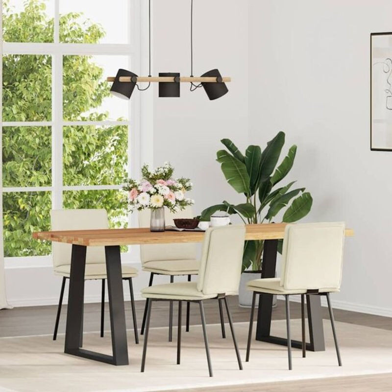 Vidaxl Esszimmerstühle 4er Set Modern in Beige aus Samt - Bild 1