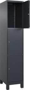 C+P Schließfachschrank Classic PLUS mit Füßen, 1 Abteil, Anthrazitgrau, H x B x T: 195 x 40 x 50 cm - Bild 1
