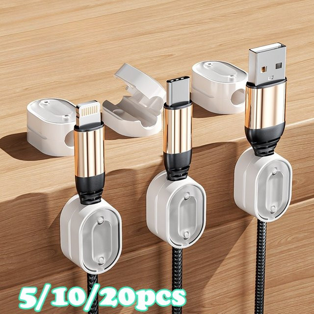 TWBEB Magnetischer Kabel-Organizer Set zur Kabelmanagement-Fixierung für deinen Schreibtisch in Schwarz oder Weiß - Bild 1