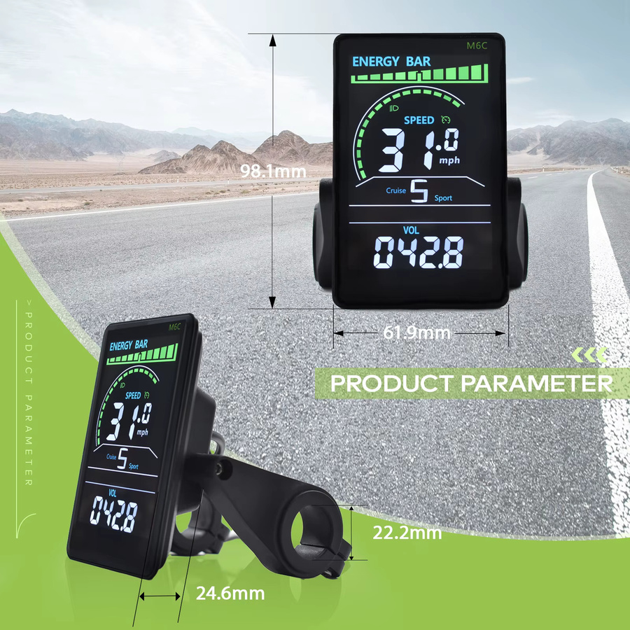 Haytrix M6C Elektrischer Fahrradcomputer mit Bluetooth, Wasserdicht, Schwarz - Bild 4