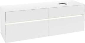 V&B Waschtischunterschrank Collaro mit LED-Beleuchtung, Farbe: Weiß Matt, B/T/H: 160 x 54,8 x 50 cm - Bild 1