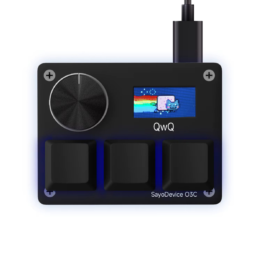 SayoDevice O3C Spiel Tastatur mit Hall Effect Magnetischen Schaltern und Display in Schwarz - Bild 3