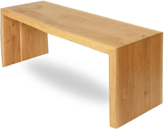 DELUKE Holzbank EGON aus Eiche Massiv mit Baumkante, Farbe Eiche Braun, B/T/H: 120 x 40 x 45 cm - Bild 1