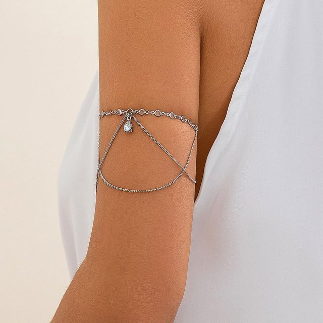 YULIN Armband Schlangenform, Zinklegierung, Silber, Zirkonia, Damen - Bild 1
