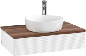 V&B Waschtischunterschrank Antao mit Frontstruktur in Weiß, B/T/H: 80 x 50 x 19 cm - Bild 1