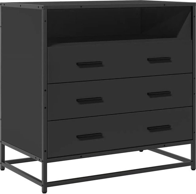 vidaXL Schubladenschrank in Schwarz im industriellen Design aus Holzwerkstoff und Metall, B/T/H: 70 x 41 x 70 cm - Bild 1